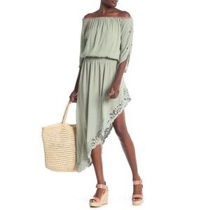 Muche et Machete Off the Shoulder High/Low Midi Dress $189 size One size